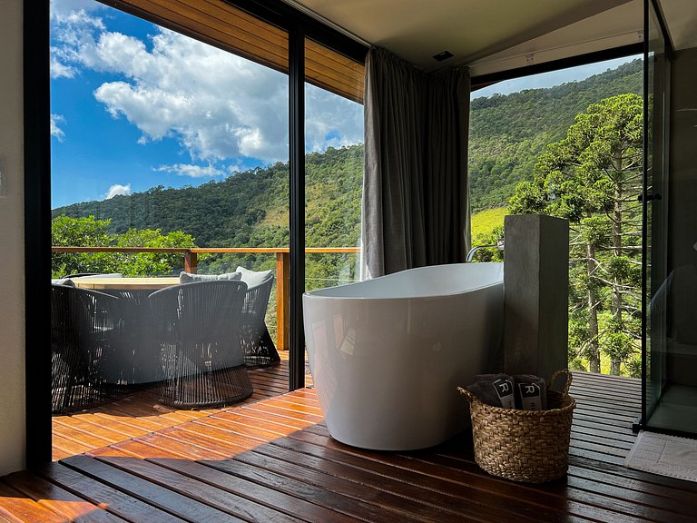 Casa com vista cinematográfica silêncio e natureza