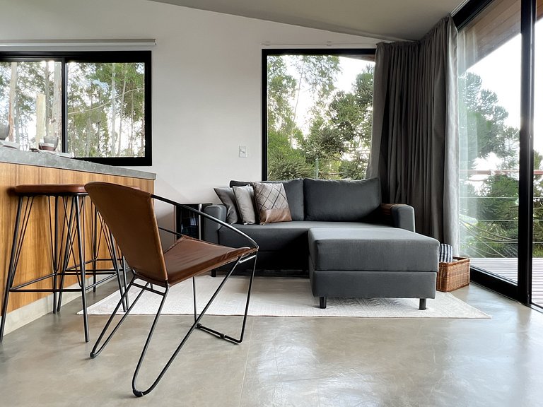 Casa com vista cinematográfica silêncio e natureza