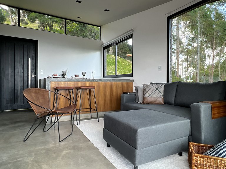 Casa com vista cinematográfica silêncio e natureza