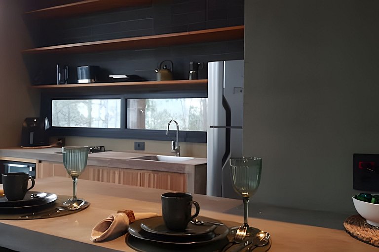 Casa na árvore ofurô + vista nas montanhas | única