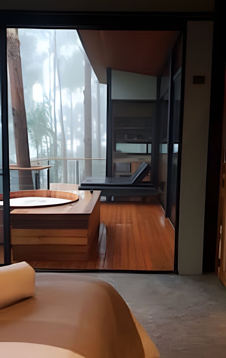 Casa na árvore ofurô + vista nas montanhas | única