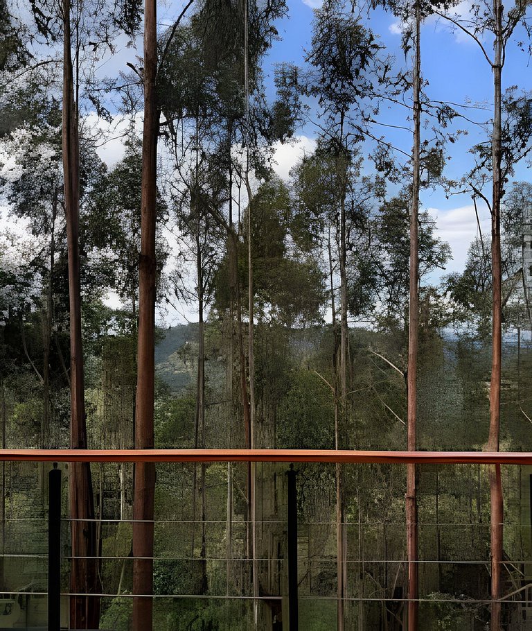 Casa na árvore ofurô + vista nas montanhas | única