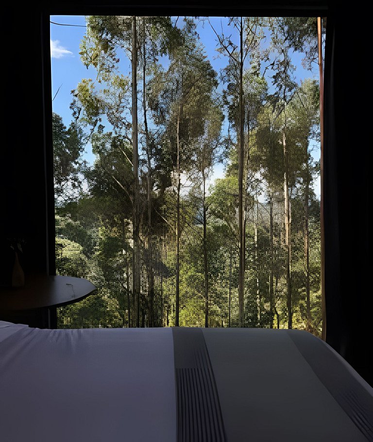 Casa na árvore ofurô + vista nas montanhas | única