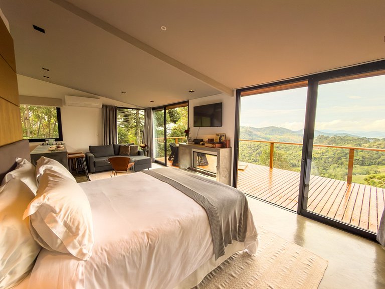 Casa com vista cinematográfica silêncio e natureza