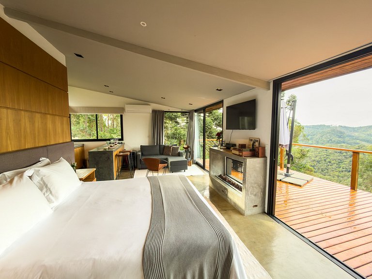 Casa com vista cinematográfica silêncio e natureza