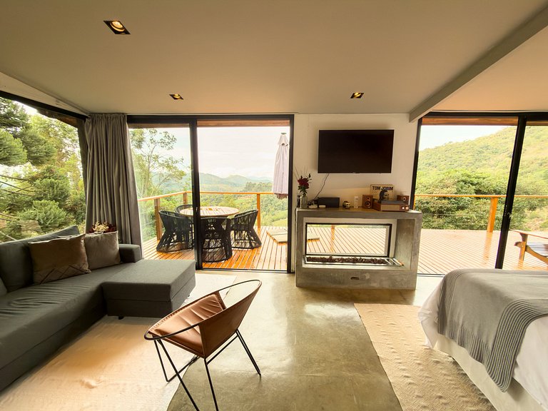 Casa com vista cinematográfica silêncio e natureza