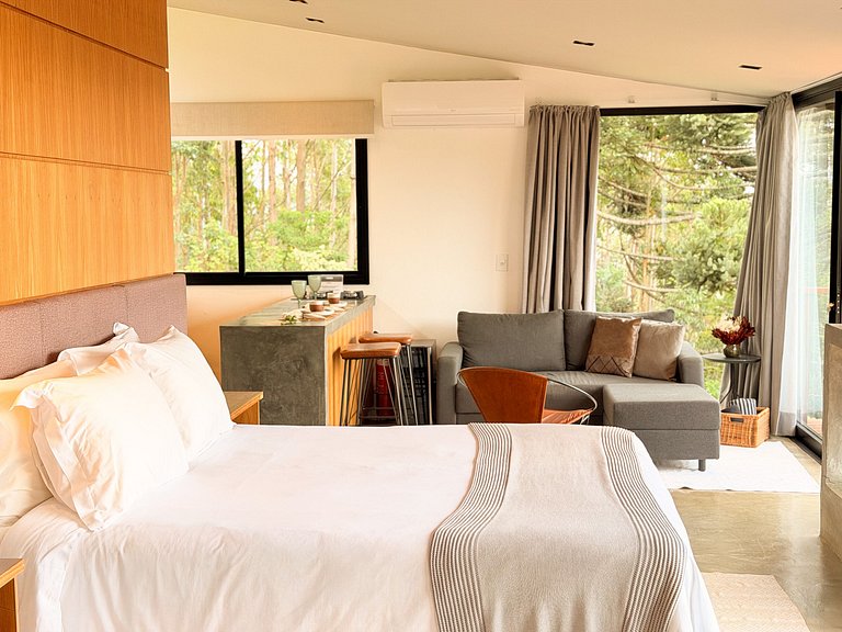 Casa com vista cinematográfica silêncio e natureza