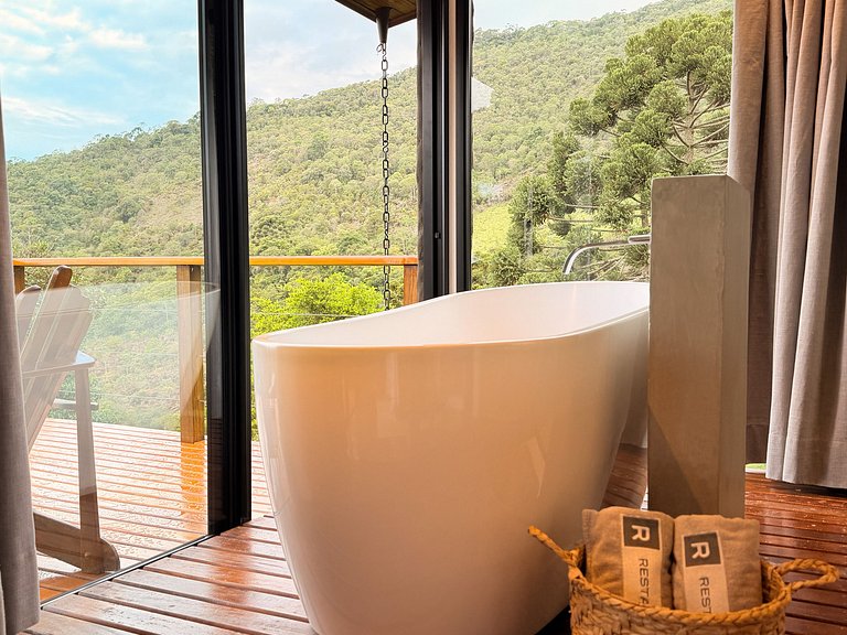 Casa com vista cinematográfica silêncio e natureza