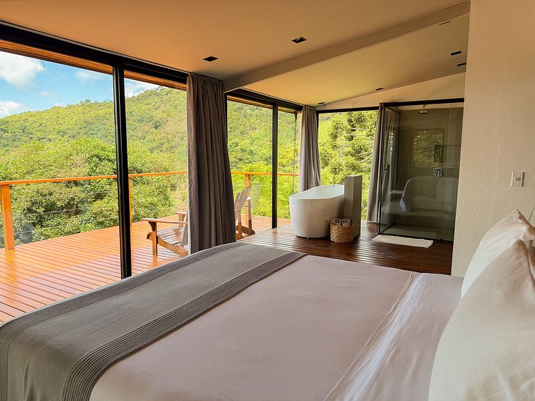 Casa com vista cinematográfica silêncio e natureza