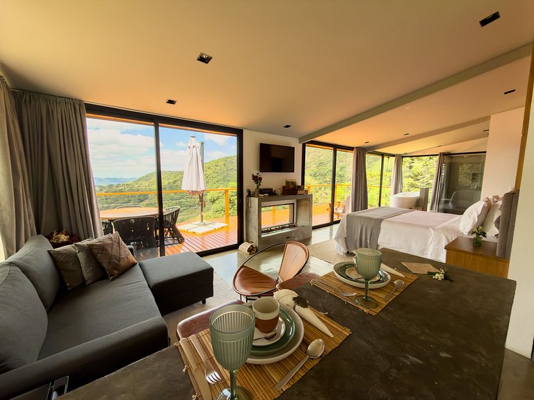 Casa com vista cinematográfica silêncio e natureza