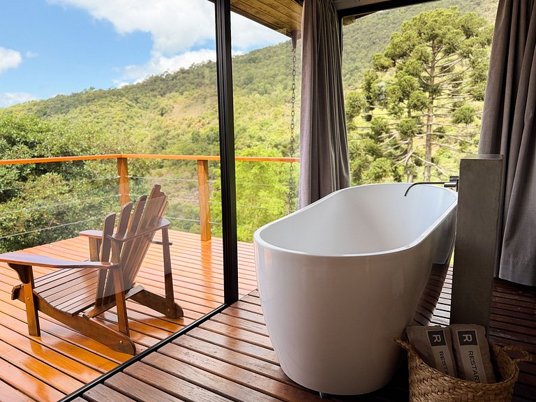 Casa com vista cinematográfica silêncio e natureza